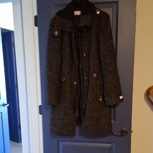 Calvin Klein Collection Black and Gray Trench Coat